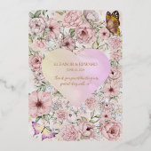 Champagne Peony Folie Programma Kaart (Achterkant)