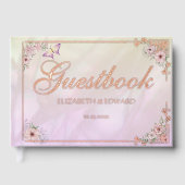 Champagne Peony Wedding Folie Guestbook Gastenboek (Voorkant)