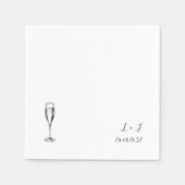 Champagne Persoonlijk Monogram Trouwpapier Servet (Voorkant)