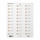 Champagne Perzik Bloem Retour Adres Label (Full Sheet)