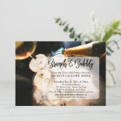 Champagne Photo Brunch & Bubble Handwriting Kaart (Staand voorkant)