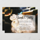 Champagne Photo Brunch & Bubble Handwriting Kaart (Voorkant / Achterkant)