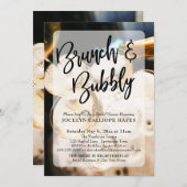 Champagne Photo Brunch & Bubble Handwriting Kaart (Voorkant / Achterkant)