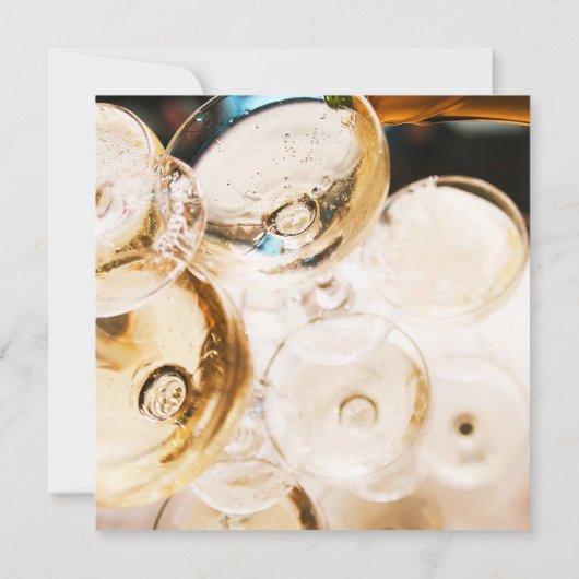 Champagne Photo Brunch & Bubble Handwriting Kaart (Achterkant)