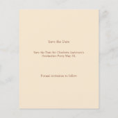 Champagne photo Graduation Save the Date Flyer (Achterkant)