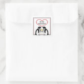 Champagne Pinguïns Vierkante Stickers (Tas)