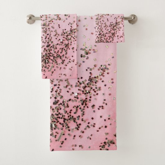 Champagne Pink Confetti Bad Handdoek (Insitu)