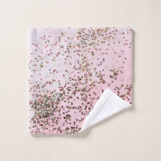 Champagne Pink Confetti Bad Handdoek (Wasdoekje)