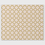 Champagne Pink en Gold Color Quatrefoil Pattern Cadeaupapier (Vlak)