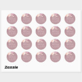 Champagne Pink Floral Bridal Brunch en Bubble Ronde Sticker (Vel)
