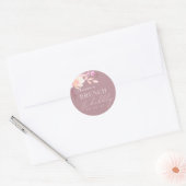 Champagne Pink Floral Bridal Brunch en Bubble Ronde Sticker (Envelop)