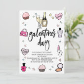 Champagne Pink Galentine Dag Kaart (Staand voorkant)