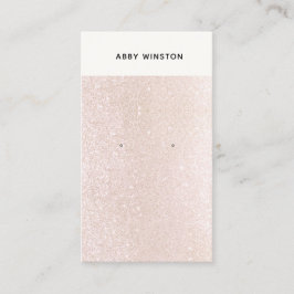 Champagne Pink Glitter Earring Display Visitekaartje