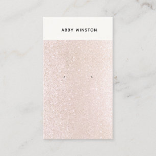 Champagne Pink Glitter Earring Display Visitekaartje