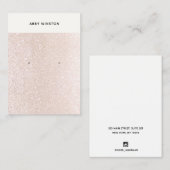 Champagne Pink Glitter Earring Display Visitekaartje (Voorkant / Achterkant)