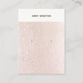 Champagne Pink Glitter Earring Display Visitekaartje