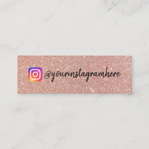 Champagne Pink Glitter Instagram Mini Visitekaartje