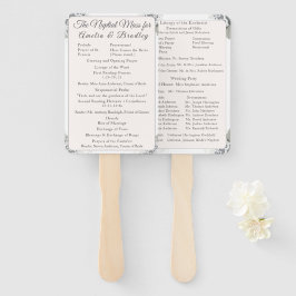 Champagne-Pink Lace Katholieke bruiloft programma Handwaaier