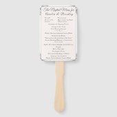 Champagne-Pink Lace Katholieke bruiloft programma Handwaaier (Voorkant)