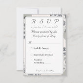 Champagne-Pink Lace Wedding Response Kaart (Voorkant)