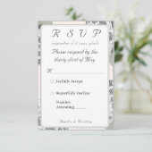 Champagne-Pink Lace Wedding Response Kaart (Staand voorkant)