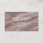 Champagne Pink Metallic Silk Visitekaartje (Achterkant)