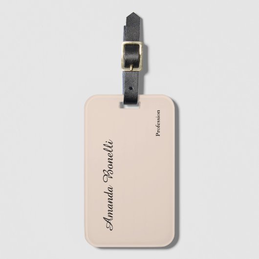 Champagne Pink Plain Simple Minimalist Modern Bagagelabel (Voorkant (verticaal))