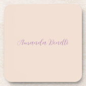 Champagne Pink Plain Simple Minimalist Modern Bier Onderzetter (Voorkant)