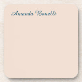 Champagne Pink Plain Simple Minimalist Modern Bier Onderzetter (Voorkant)