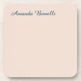 Champagne Pink Plain Simple Minimalist Modern Bier Onderzetter