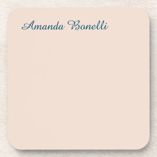 Champagne Pink Plain Simple Minimalist Modern Bier Onderzetter (Voorkant)