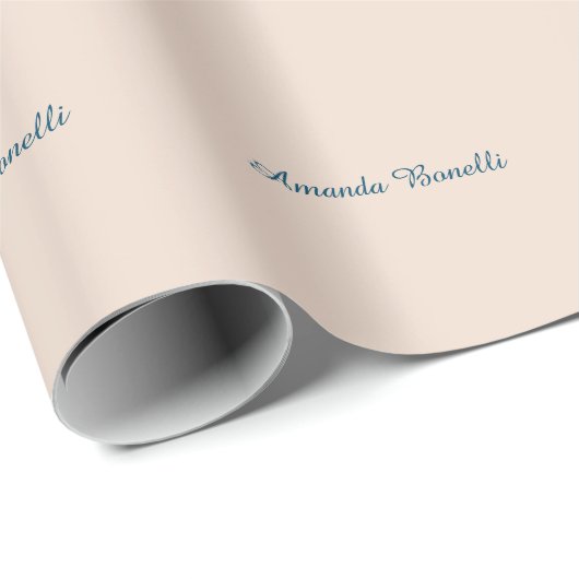 Champagne Pink Plain Simple Minimalist Modern Cadeaupapier (Rol Hoek)