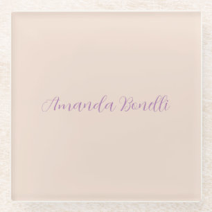 Champagne Pink Plain Simple Minimalist Modern Glazen Onderzetter