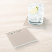 Champagne Pink Plain Simple Minimalist Modern Glazen Onderzetter (Schuin)