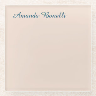 Champagne Pink Plain Simple Minimalist Modern Glazen Onderzetter