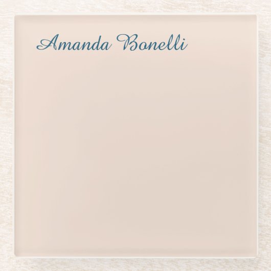 Champagne Pink Plain Simple Minimalist Modern Glazen Onderzetter (Voorkant)