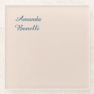 Champagne Pink Plain Simple Minimalist Modern Glazen Onderzetter