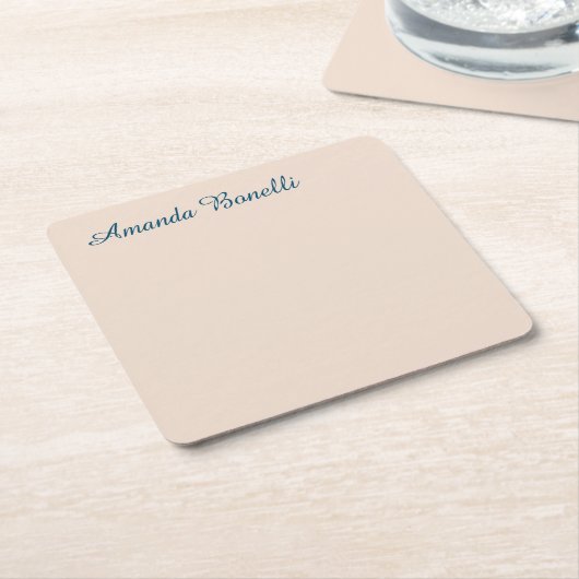 Champagne Pink Plain Simple Minimalist Modern Kartonnen Onderzetters (Schuin)