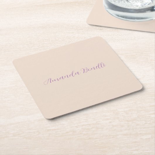 Champagne Pink Plain Simple Minimalist Modern Kartonnen Onderzetters (Schuin)