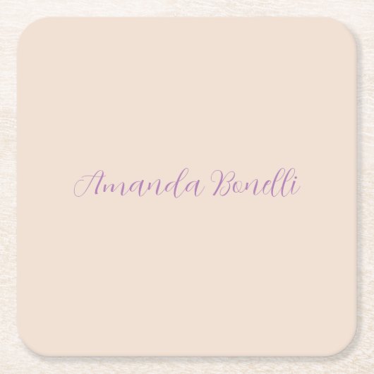 Champagne Pink Plain Simple Minimalist Modern Kartonnen Onderzetters (Voorkant)