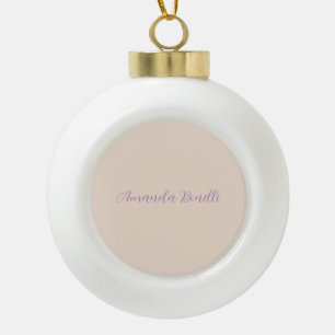 Champagne Pink Plain Simple Minimalist Modern Keramische Bal Ornament