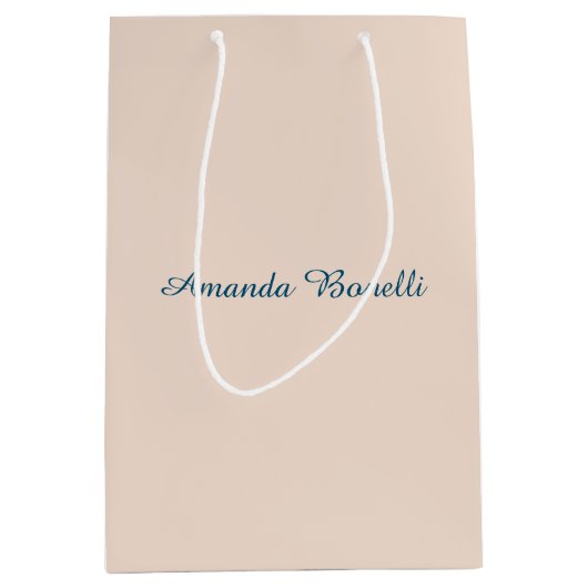 Champagne Pink Plain Simple Minimalist Modern Medium Cadeauzakje (Voorkant)