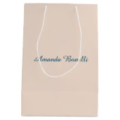 Champagne Pink Plain Simple Minimalist Modern Medium Cadeauzakje (Achterkant)