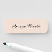 Champagne Pink Plain Simple Minimalist Modern Naamplaatje (In situ)