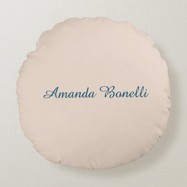 Champagne Pink Plain Simple Minimalist Modern Rond Kussen (Voorkant)