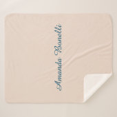 Champagne Pink Plain Simple Minimalist Modern Sherpa Deken (Voorkant (horizontaal))