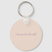 Champagne Pink Plain Simple Minimalist Modern Sleutelhanger (Achterkant)