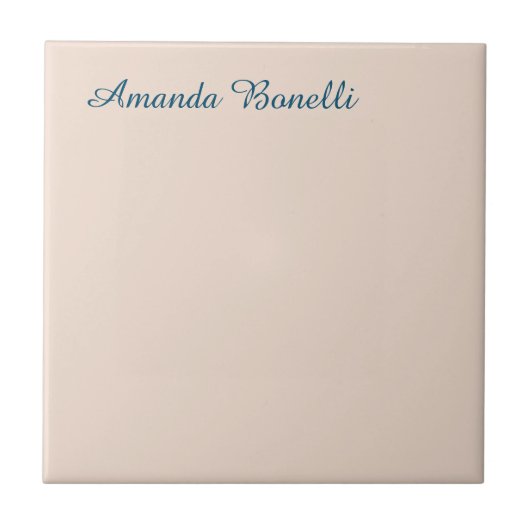 Champagne Pink Plain Simple Minimalist Modern Tegeltje (Voorkant)