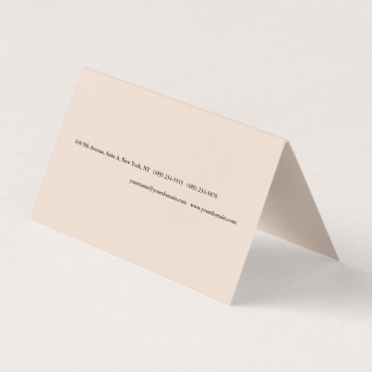Champagne Pink Plain Simple Minimalist Modern Visitekaartje (Achterkant)