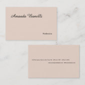 Champagne Pink Plain Simple Minimalist Modern Visitekaartje (Voorkant / Achterkant)